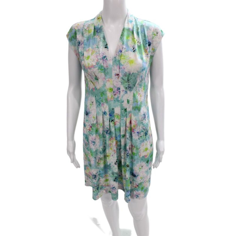 Catherine Malandrino Womens Shift Dress Floral V-Neck Sleeveless Size M